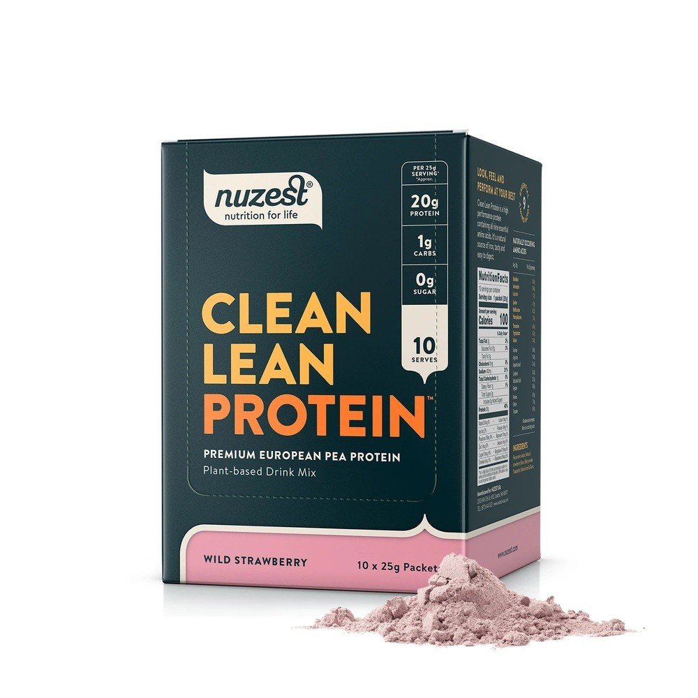 NuZest Clean Lean Protein Wild Strawberry 10 Packs Box