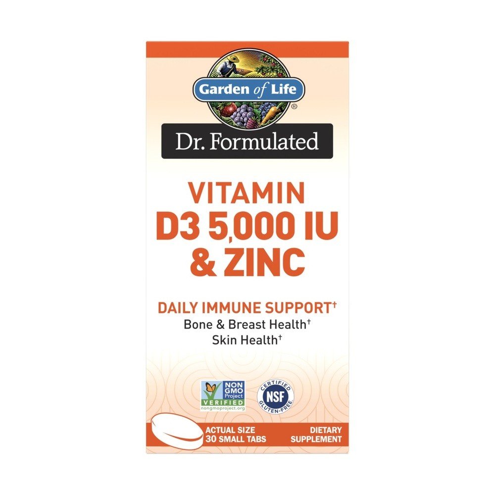 Garden of Life Dr. Formulated Vitamin D3 and Zinc 30 Small Tabs