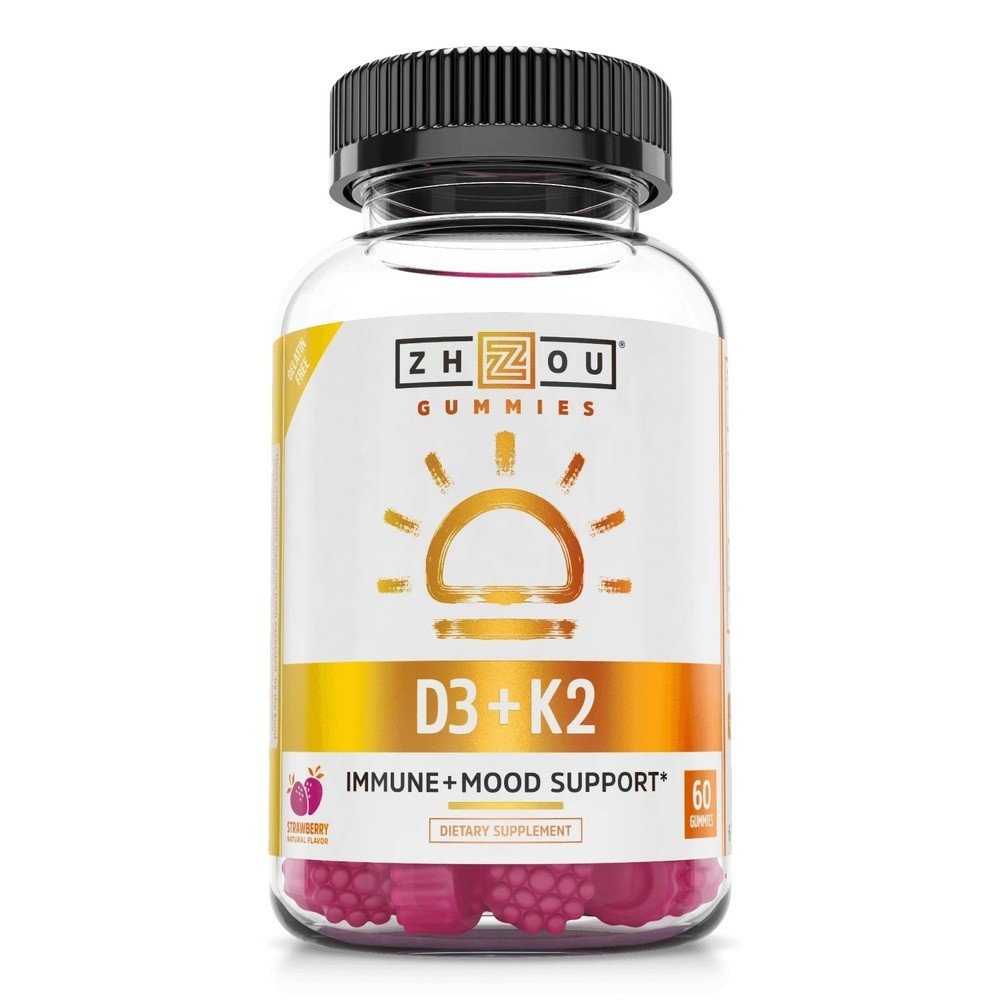 Zhou Nutrition D3 + K2 Gummies Strawberry 60 Gummy