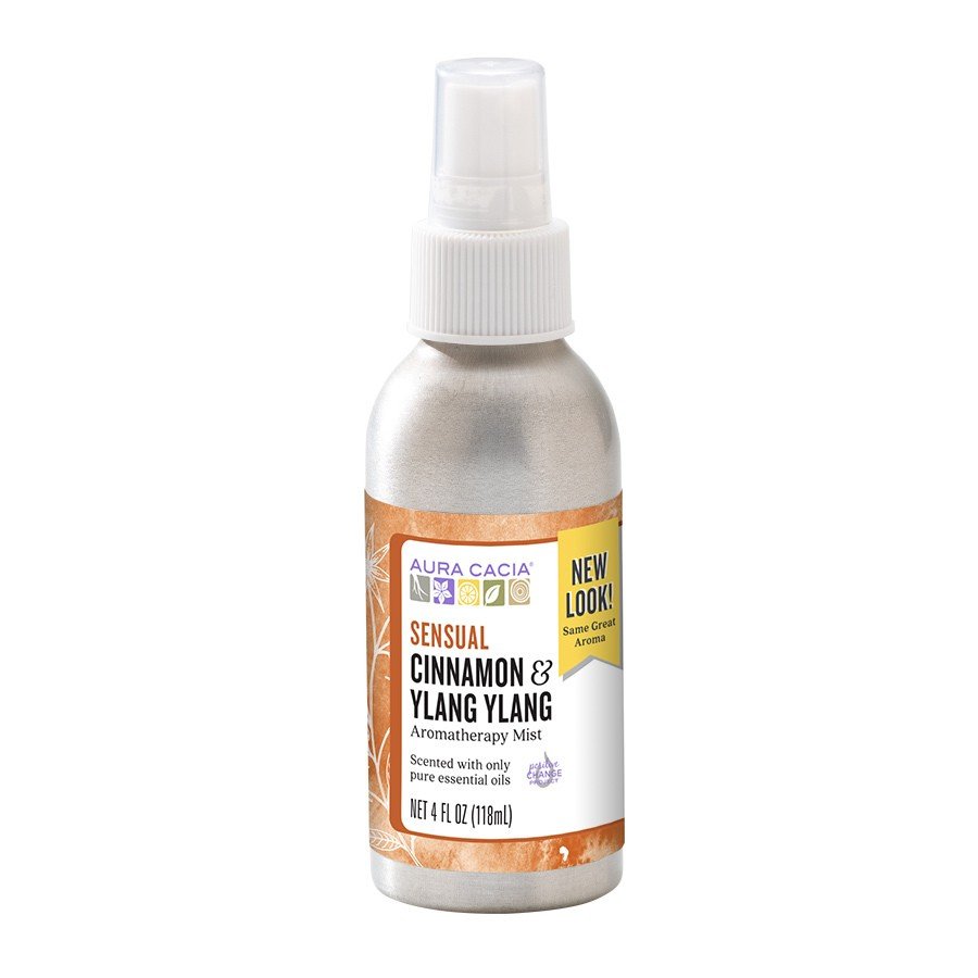 Aura Cacia Aromatherapy Mist Sensual Cinnamon & Ylang Ylang 4 fl oz Spray