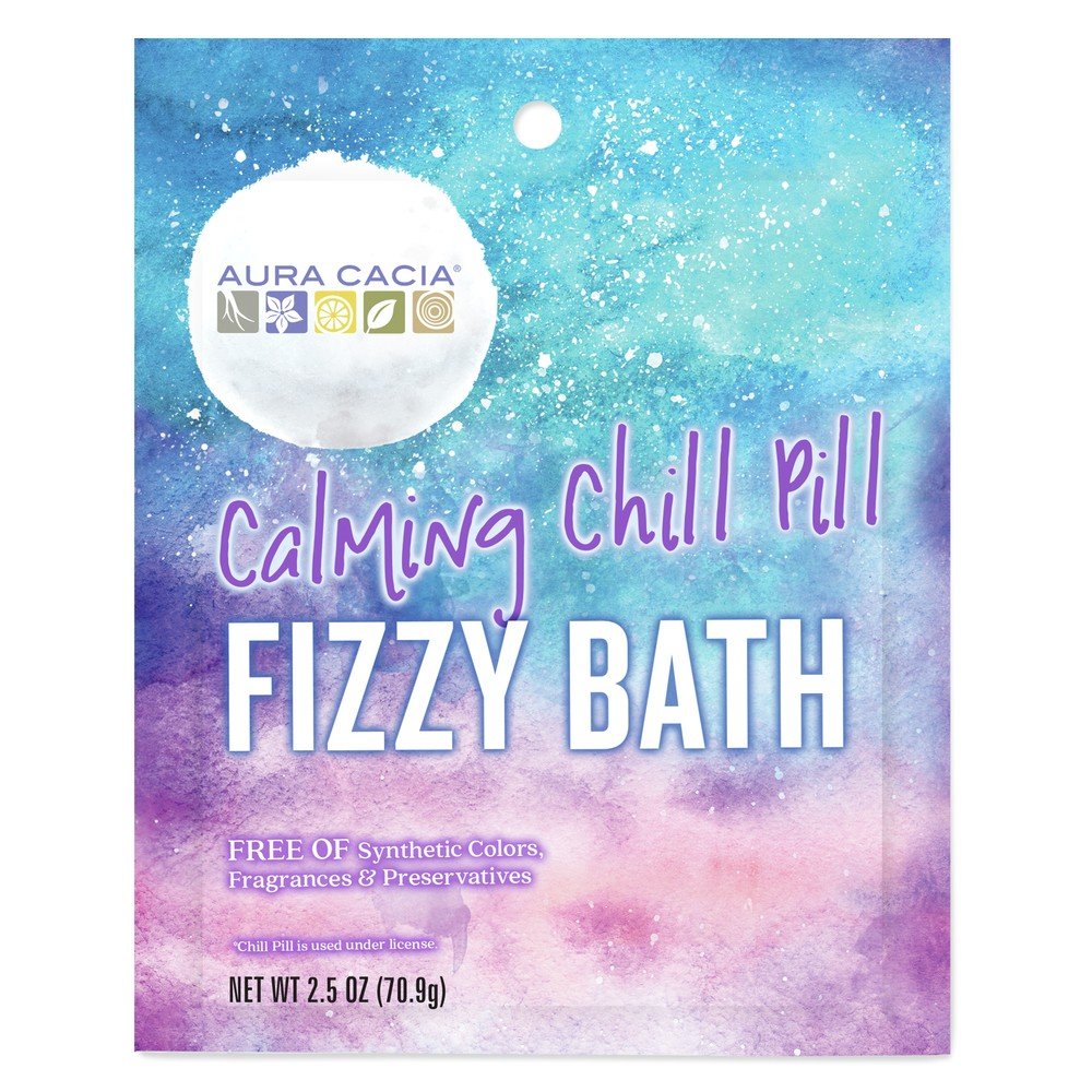 Aura Cacia Fizzy Bath Calming Chill Pill 2.5 oz Powder