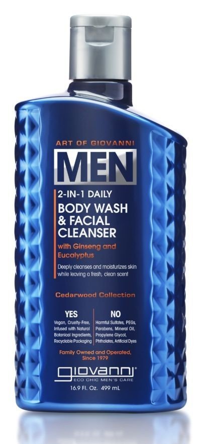 Giovanni Mens Cedarwood Collection 2in1 Daily Body Wash &amp; Facial Cleanse 16.9 oz Liquid