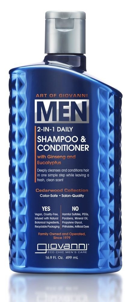 Giovanni Mens Cedarwood Collection 2-in-1 Daily Shampoo and Conditioner 16.9 oz Liquid