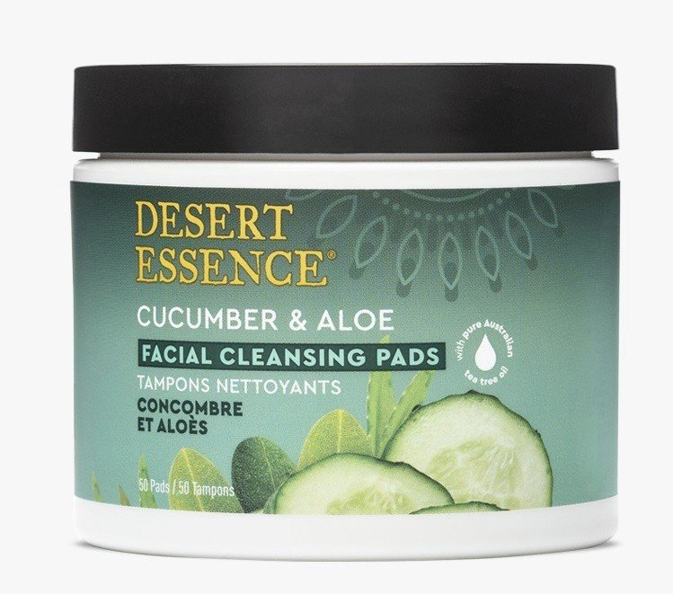 Desert Essence Cucumber & Aloe Cleansing Pads 50 pads Container