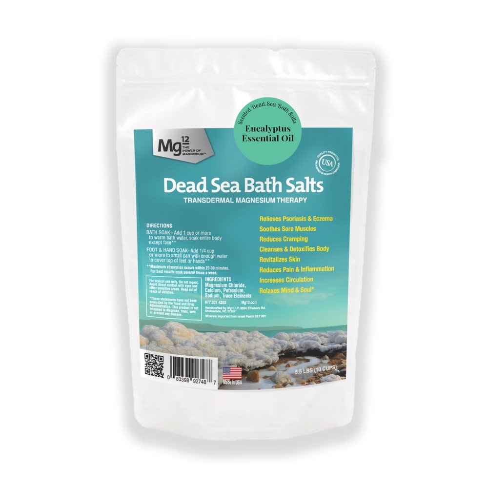Mg12 Eucalyptus Dead Sea Bath Salts 5.5 lb Container