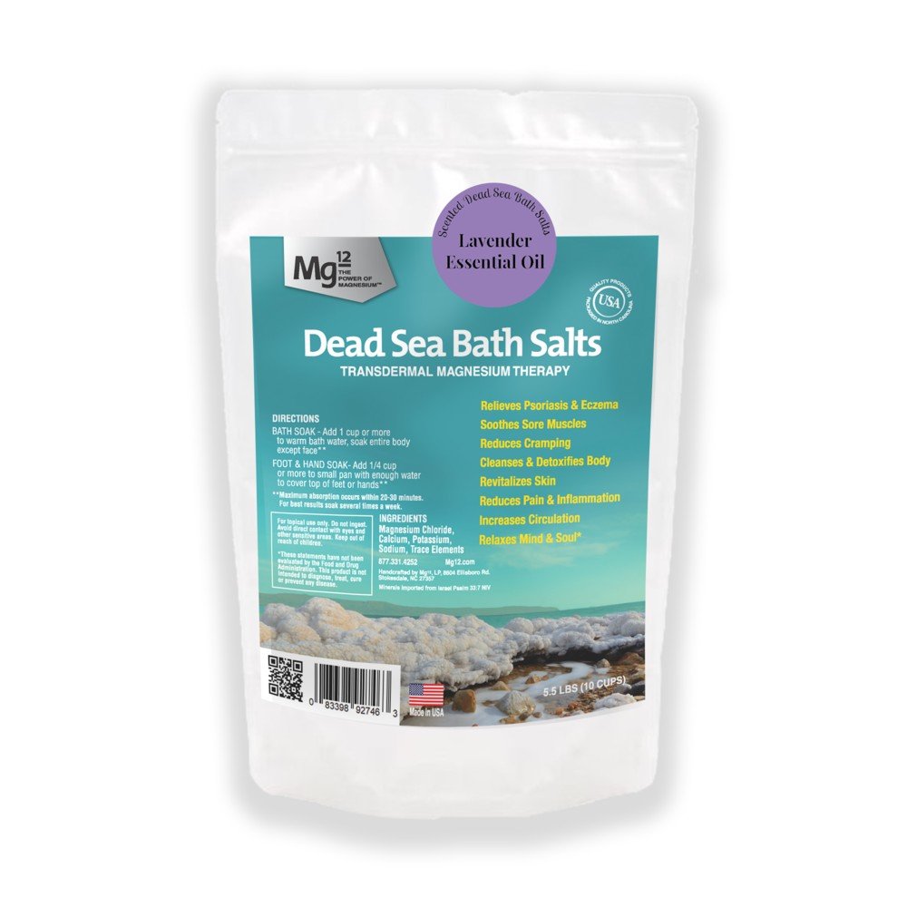 Mg12 Lavender Dead Sea Bath Salts 5.5 lb Container