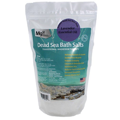 Mg12 Lavender Dead Sea Bath Salts 2.2 lb Container