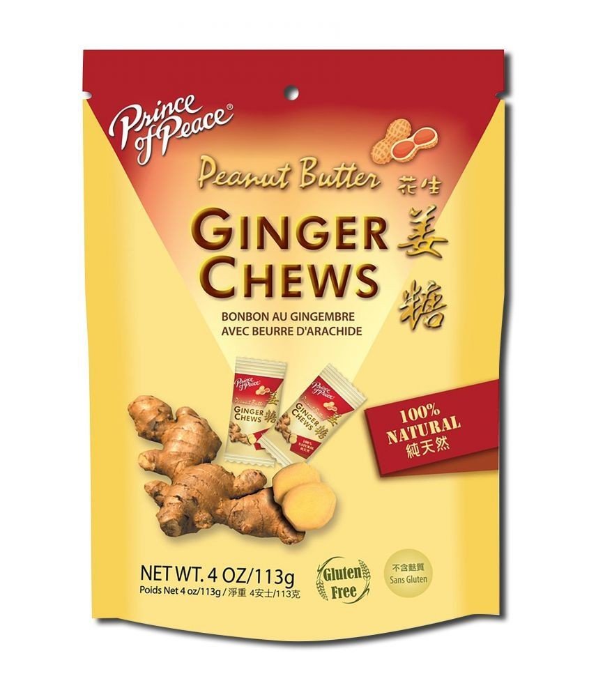 Prince Of Peace Ginger Chews Peanut Butter 4 oz Bag