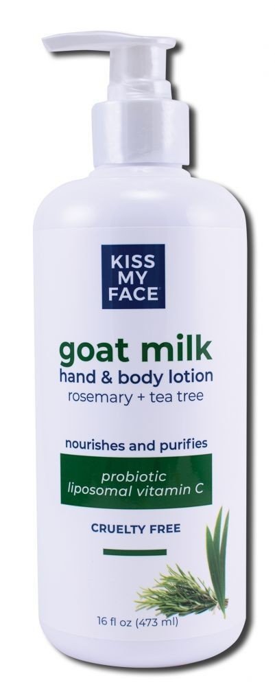 Kiss My Face Goat Milk Hand & Body Lotion Rosemary + Tea Tree 16 oz Liquid