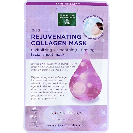 Earth Therapeutics Rejuvenating Collagen Facial Sheet Mask 1 Mask