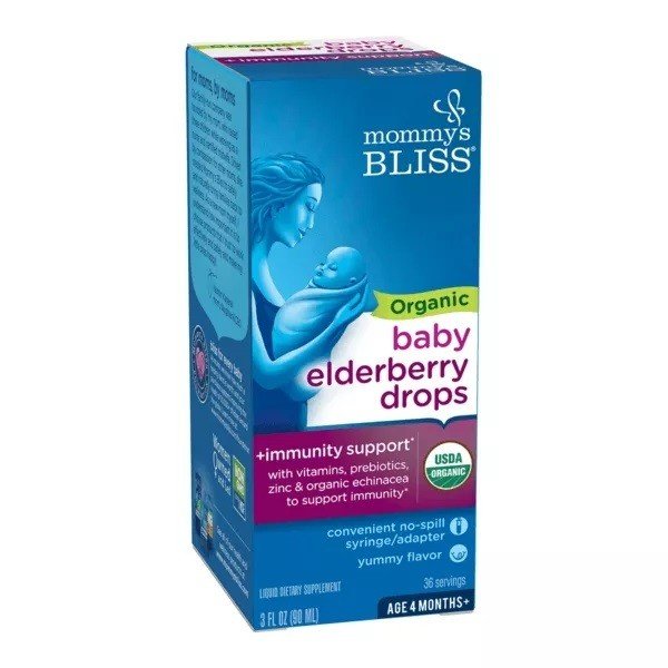 Mommy&#39;s Bliss Organic Baby Elderberry Drops + Immunity Boost 3 oz Liquid