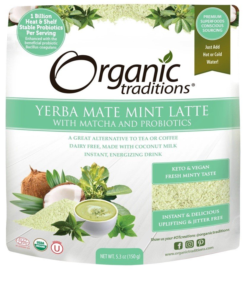 Organic Traditions Latte Yerba Mate Mint Latte 5.3 oz Bag