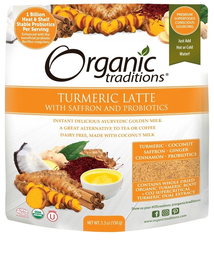 Organic Traditions Latte Turmeric with Probiotics 5.3 oz Bag