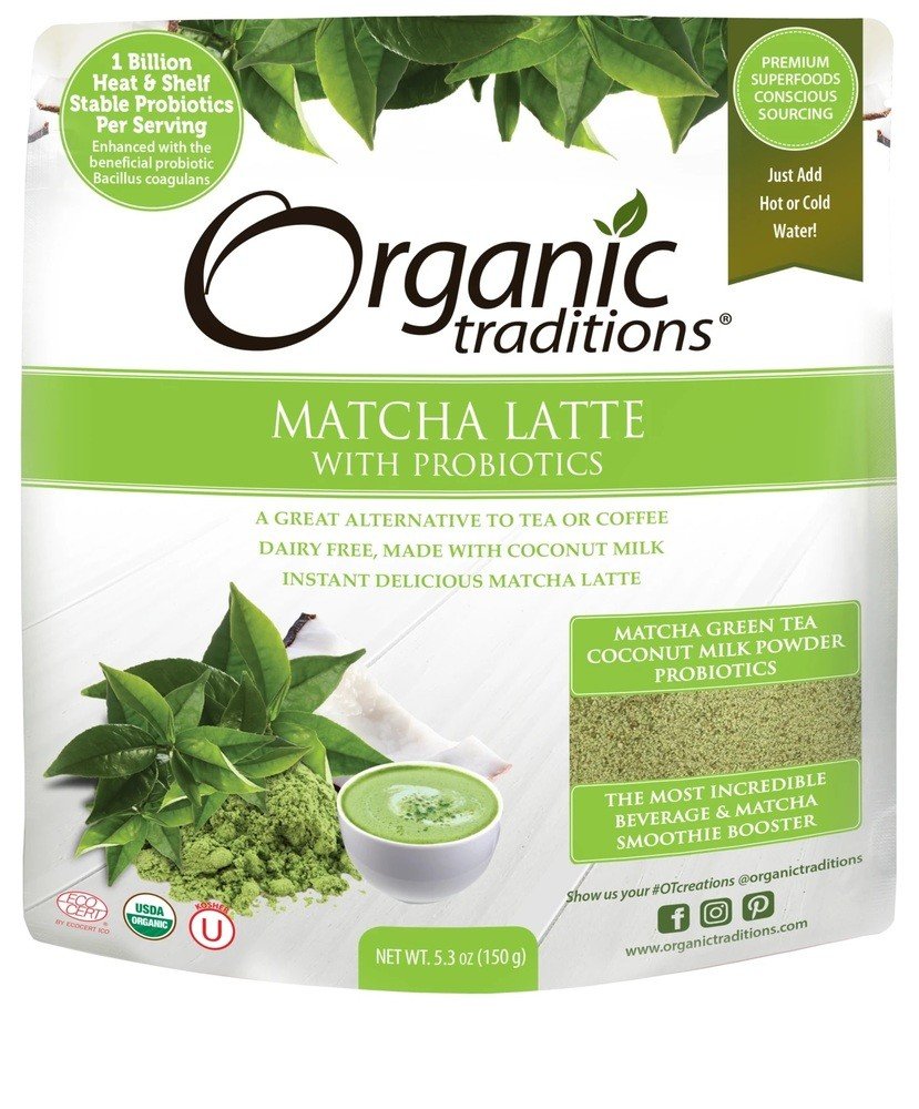 Organic Traditions Latte Matcha with Probiotics 5.3 oz Bag