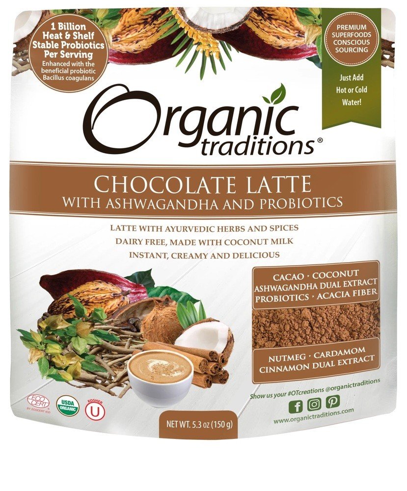 Organic Traditions Latte Chocolate with Probiotics 5.3 oz Bag