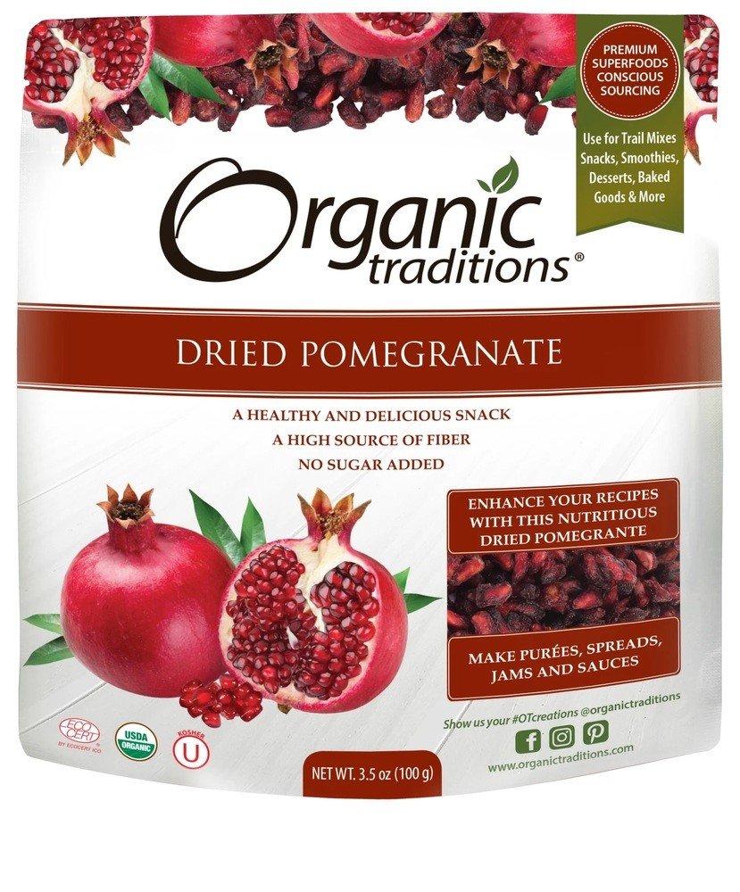 Organic Traditions Dried Pomegranate 3.5 oz Bag