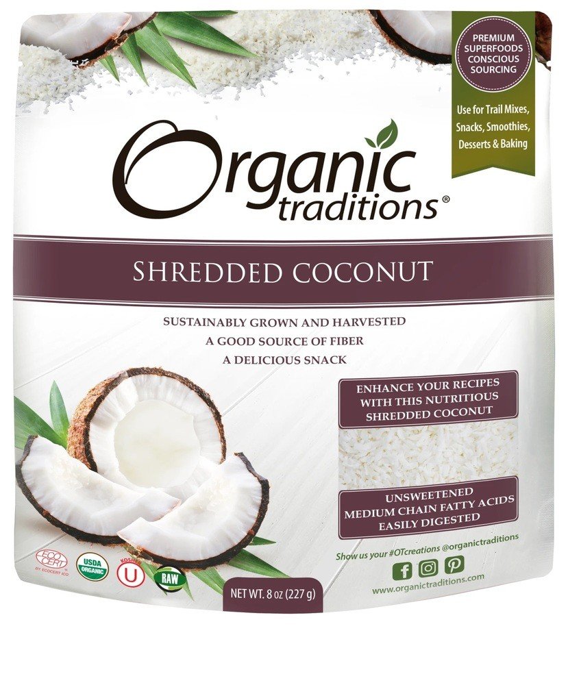 Organic Traditions Coconut Shredded 8 oz Bag