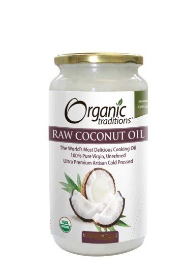 Organic Traditions Raw Coconut Oil 38 oz Glass Jar