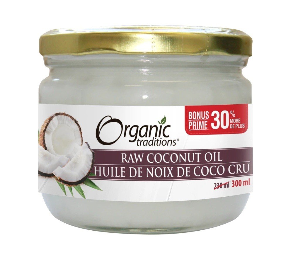 Organic Traditions Raw Coconut Oil 8 oz Glass Jar