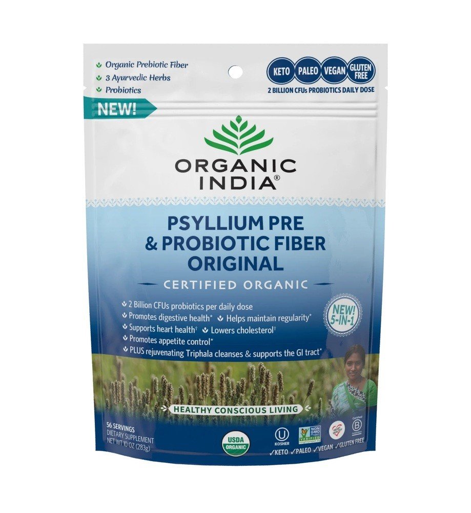 Organic India Psyllium Pre &amp; Probiotic Fiber Original 10 oz Bag