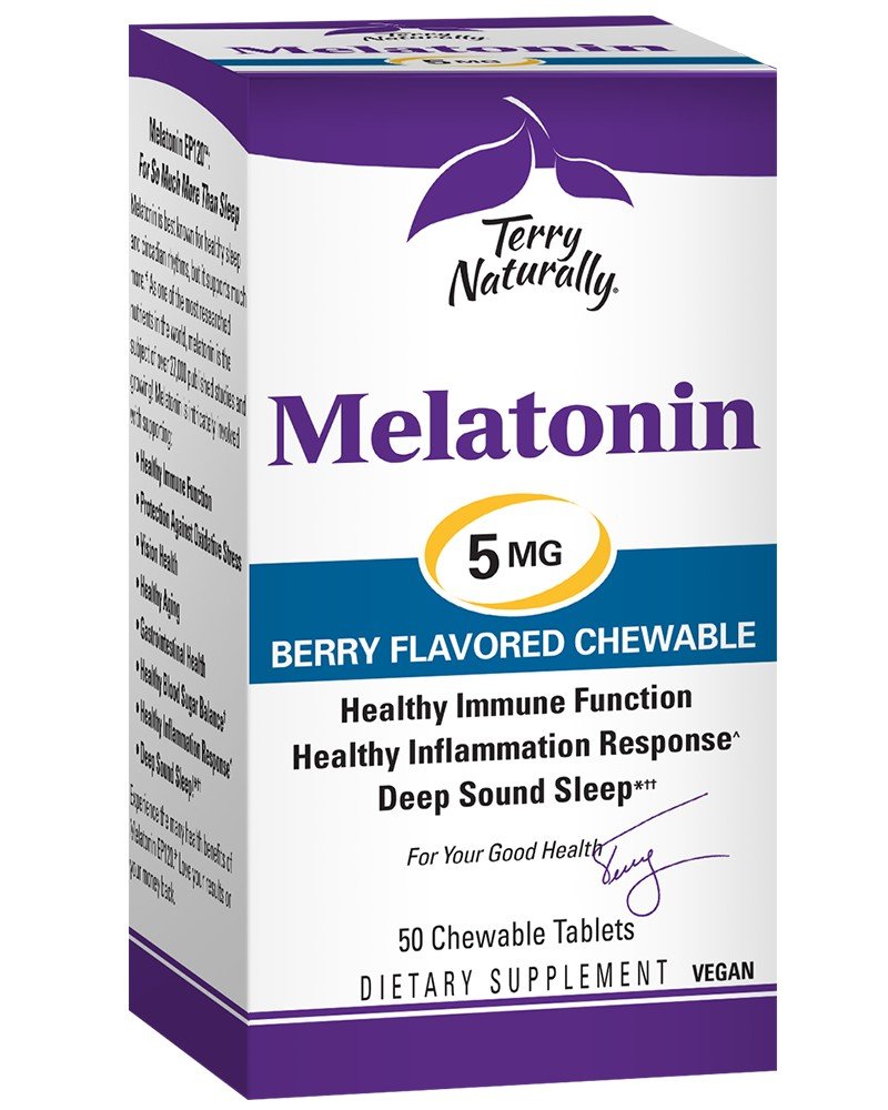 EuroPharma (Terry Naturally) Melatonin 5mg Berry Flavored 50 Chewable