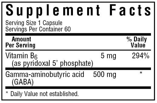 Bluebonnet GABA 500 mg 60 Vegetable Capsule