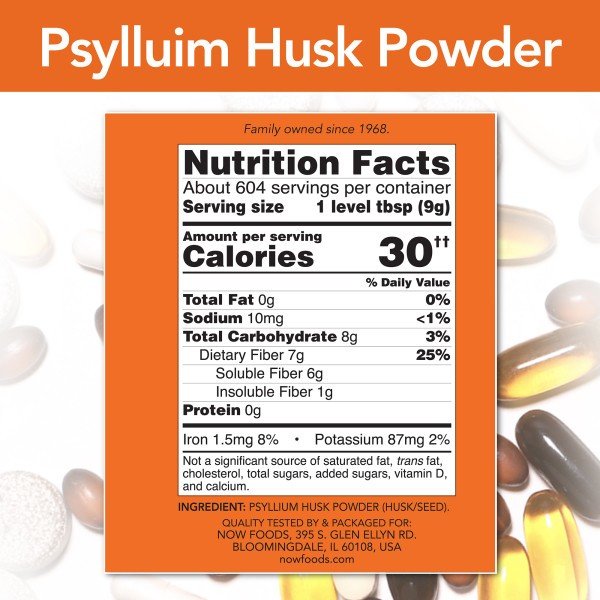 Now Foods Psyllium Husk Powder 12 lb Powder