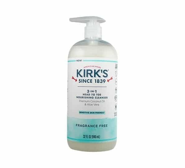 Kirk&#39;s Natural 3-In-1 Head to Toe Nourishing Cleanser Fragrance-Free 32 oz Liquid