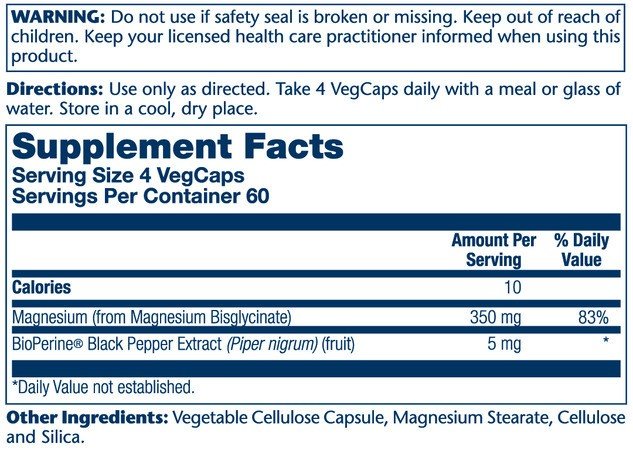 Solaray Magnesium Glycinate 350 mg 240 VegCap