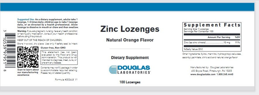 Douglas Laboratories Zinc Lozenges 100 Lozenges