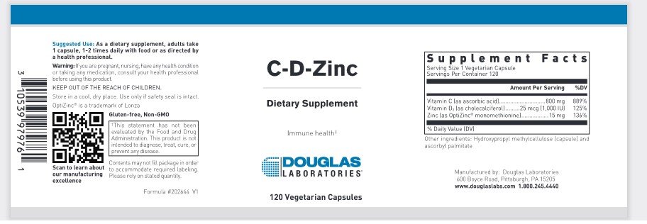 Douglas Laboratories C-D-Zinc 120 VegCaps