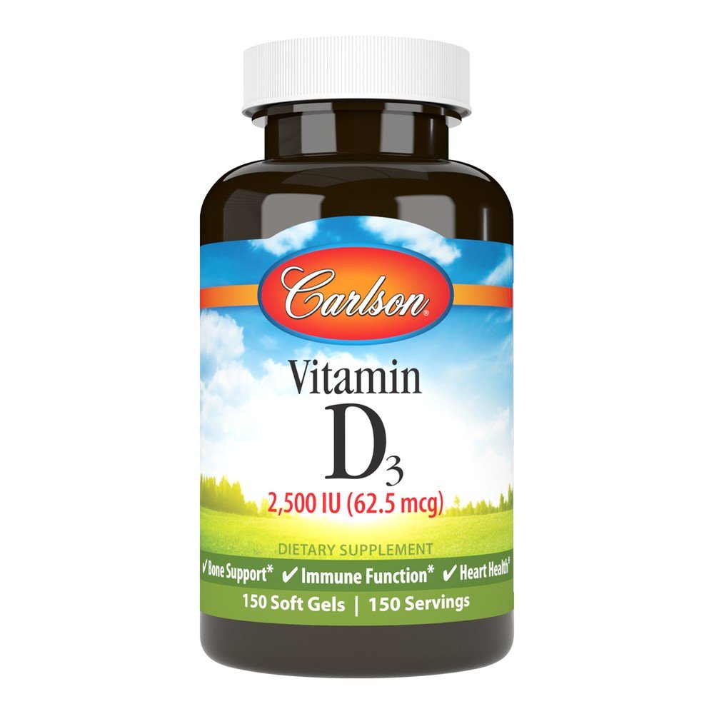 Carlson Laboratories VitaminD3 2,500 IU (62.5 mcg) 150 Softgel