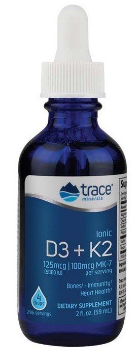 Trace Minerals Ionic D3 + K2 Drops 2 oz Liquid