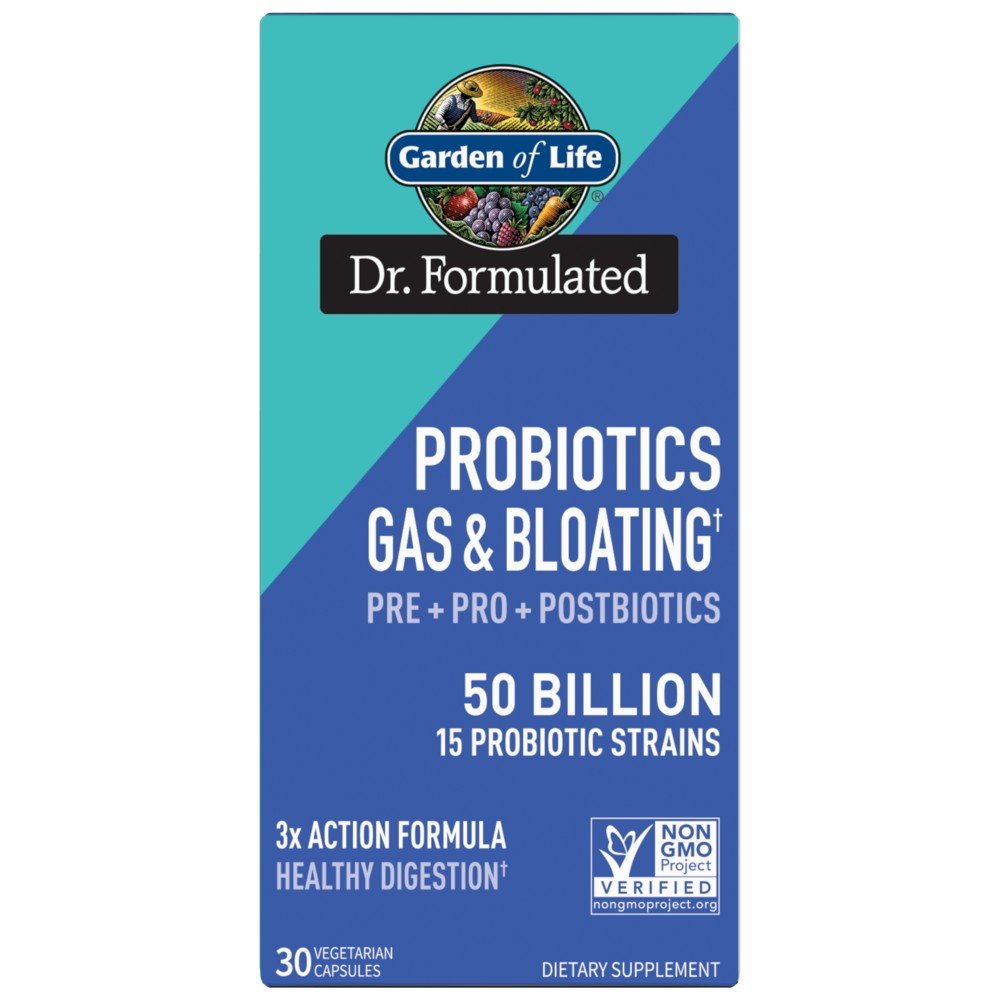 Garden of Life Dr. Formulated Probiotics Gas + Bloating Pre+Pro+Postbiotics 50 Billion 30 Capsule