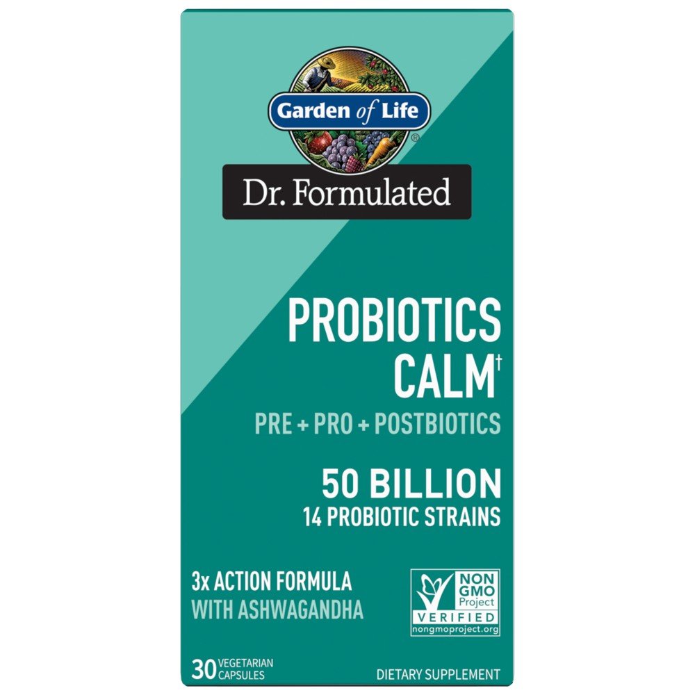 Garden of Life Dr. Formulated Probiotics Calm Pre+Pro+Postbiotics 50 Billion 30 Capsule