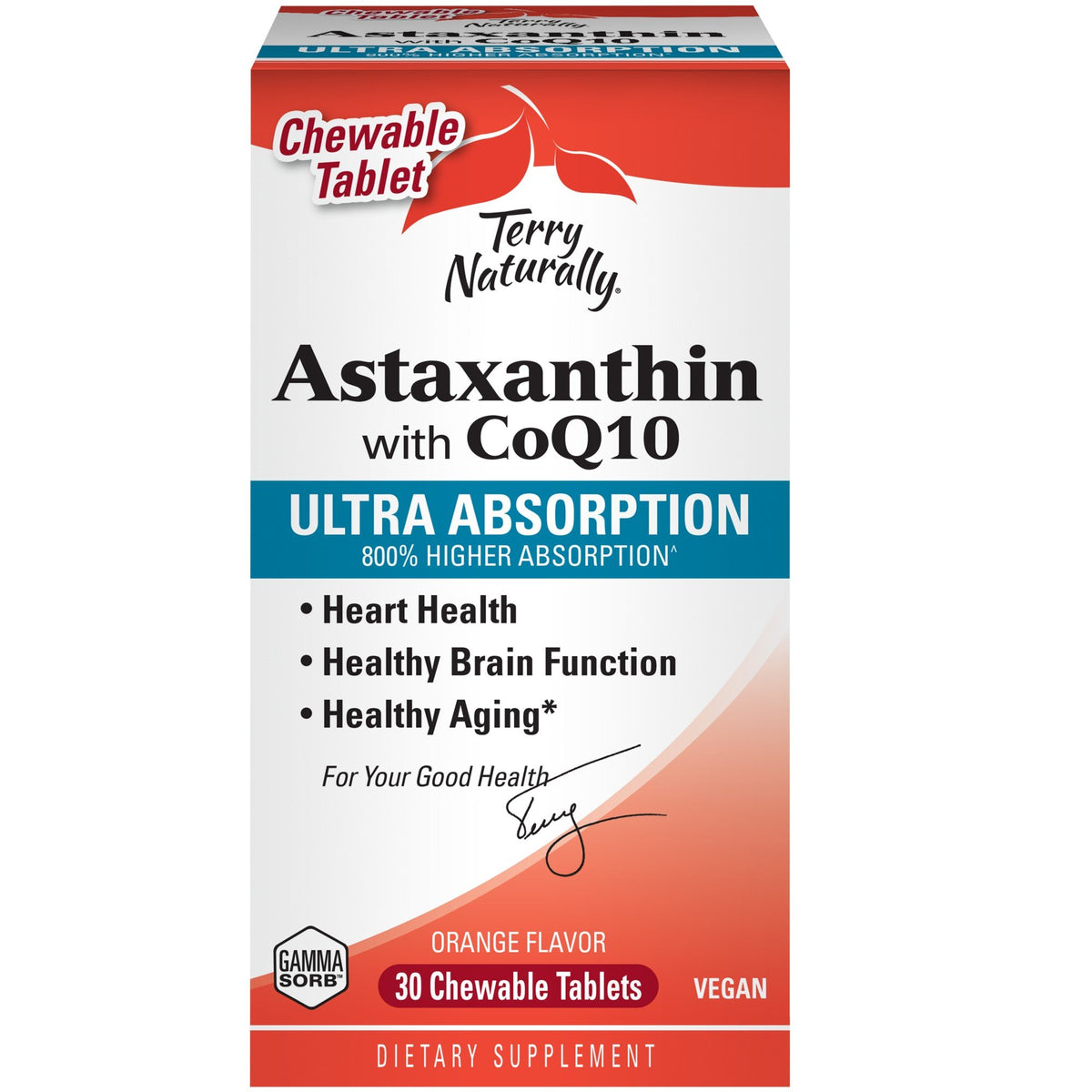 EuroPharma (Terry Naturally) Astaxanthin with CoQ10 30 Chewable