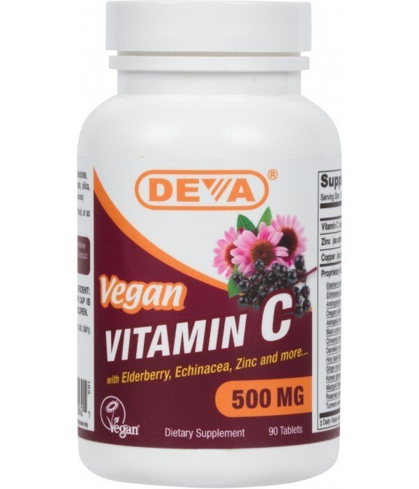 Deva Vegan Vegan Vitamin C 500 mg w/ Elderberry 90 Tablet