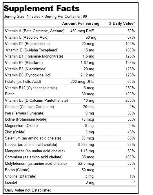 Deva Vegan Vegan Tiny Tablets Multivitamin - Iron Free 90 Tablet