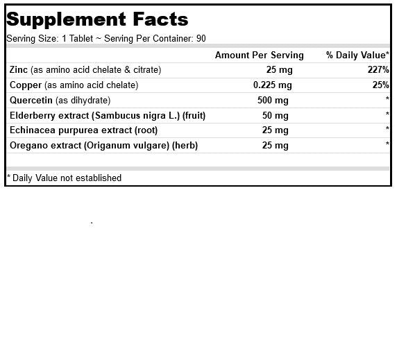 Deva Vegan Vegan Quercetin 500 mg w/ Zinc &amp; Elderberry 90 Tablet