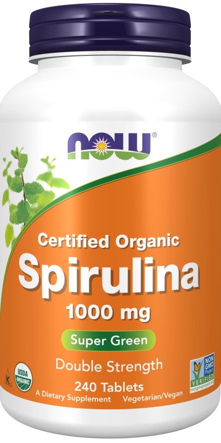 Now Foods Double Strength Organic Spirulina 1,000 mg 240 Tablet