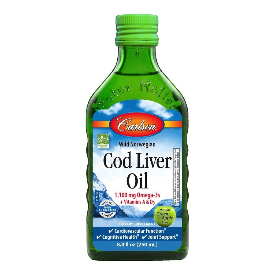Carlson Laboratories Cod Liver Oil, Green Apple 250 ml Liquid