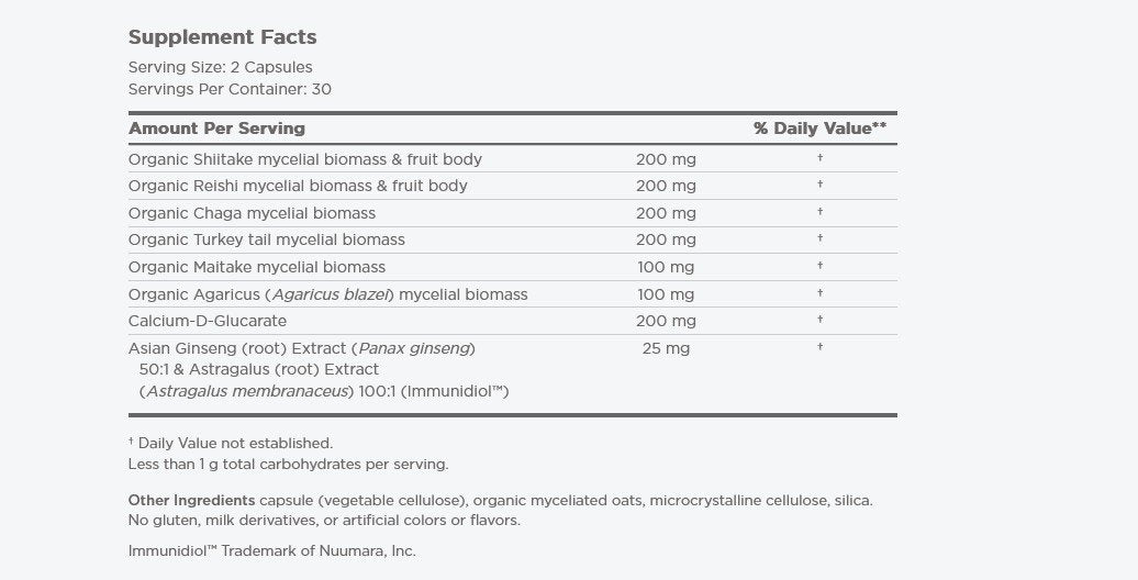 Nordic Naturals Immune Mushroom Complex 60 Capsule