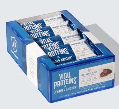 Vital Proteins Vital Proteins + Jennifer Aniston Dark Chocolate Coconut Box 12 (1.3 oz bars) Box