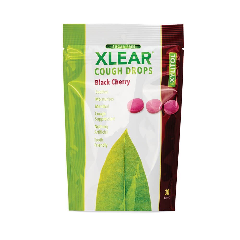 Xlear Cough Drops Black Cherry 30 Drops Bag