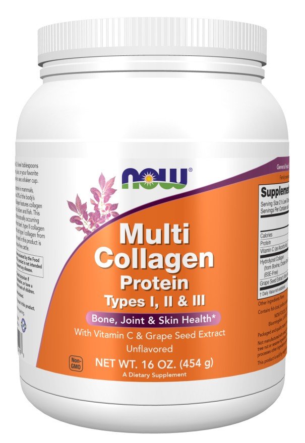 Now Foods Multi Collagen Protein Powder Types I, II &amp; II 16 oz Powder