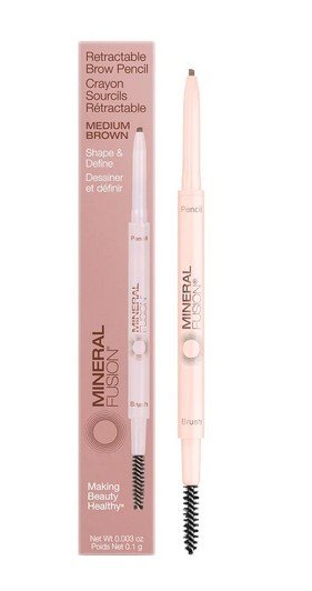 Mineral Fusion Retractable Brow Pencil Medium Brown 0.03 oz Pencil