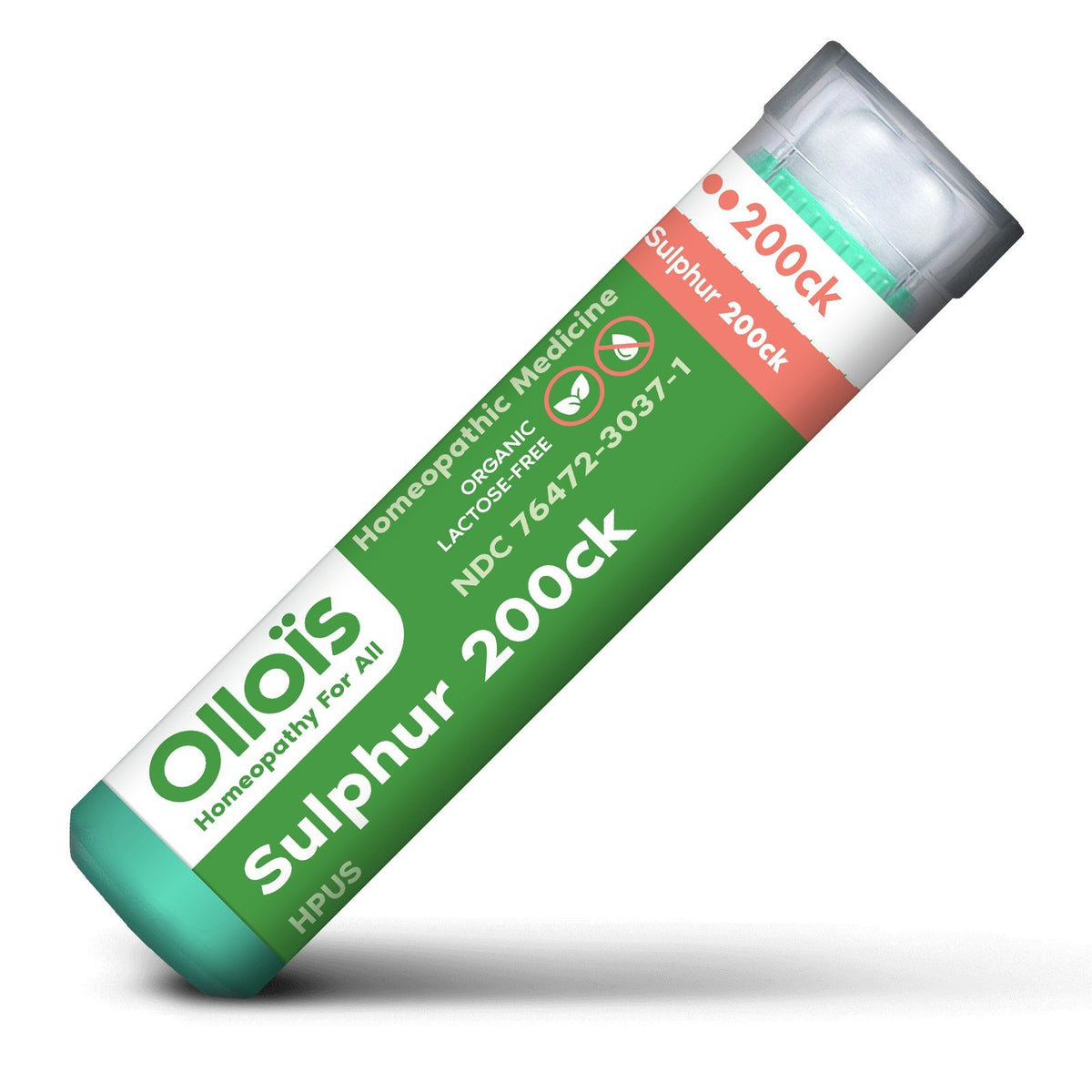 Ollois Homeopathics Sulphur 200CK Organic &amp; Lactose-Free Pellets 80 Pellet