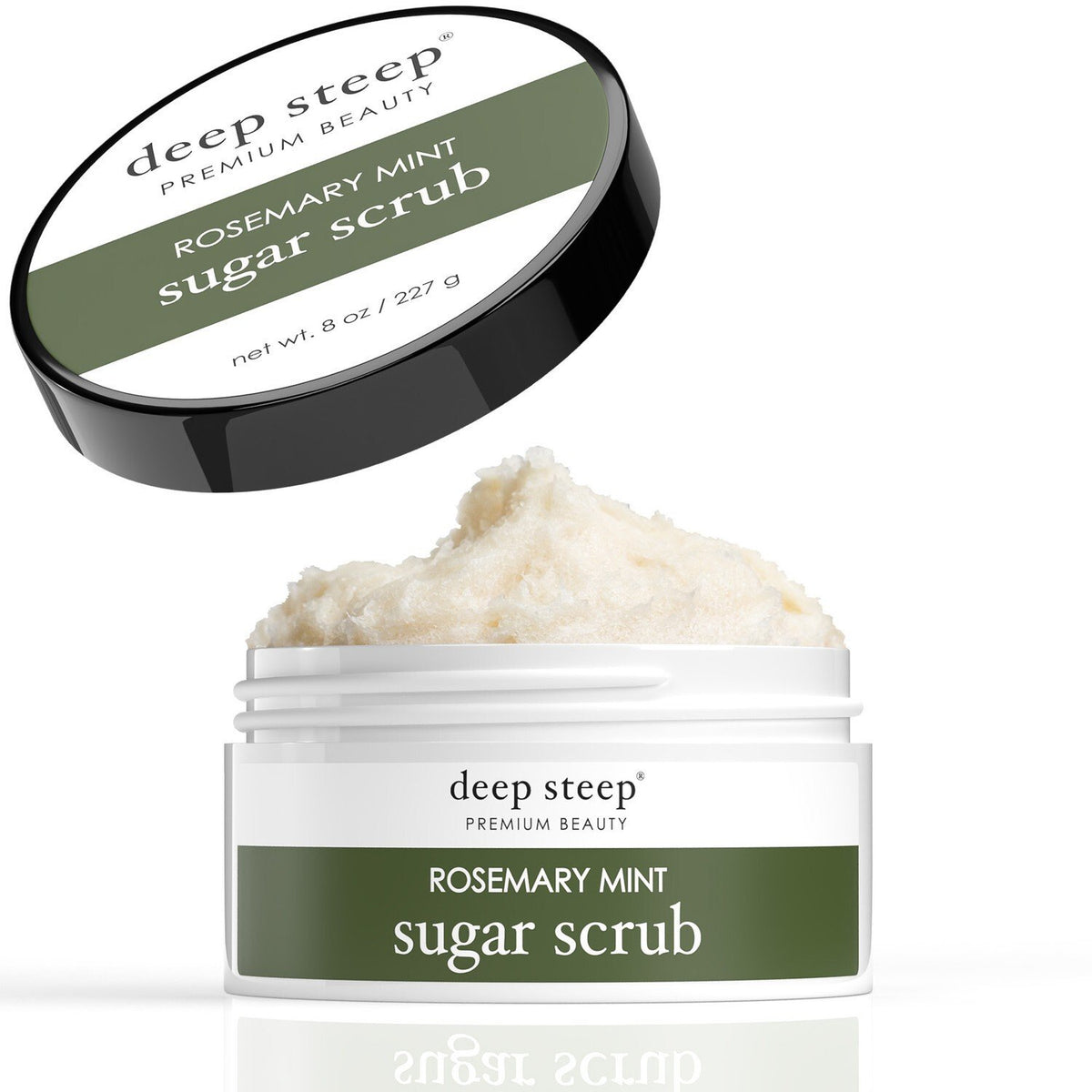 Deep Steep Sugar Scrub Rosemary Mint 8 oz Container