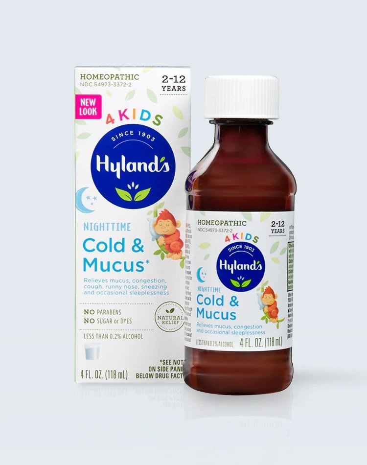 Hylands 4 Kids Cold'n Mucus Nighttime 4 oz Liquid