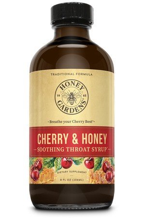 Honey Gardens Cherry & Honey Soothing Throat Syrup 8 oz Liquid